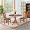 International Concepts Round 42 in Dual Drop Leaf Table, 2 San Remo Side Chairs, Distressed Oak, 42 in W, 42 in L, 29.5 in H K42-42DP-C10P - alternate 6